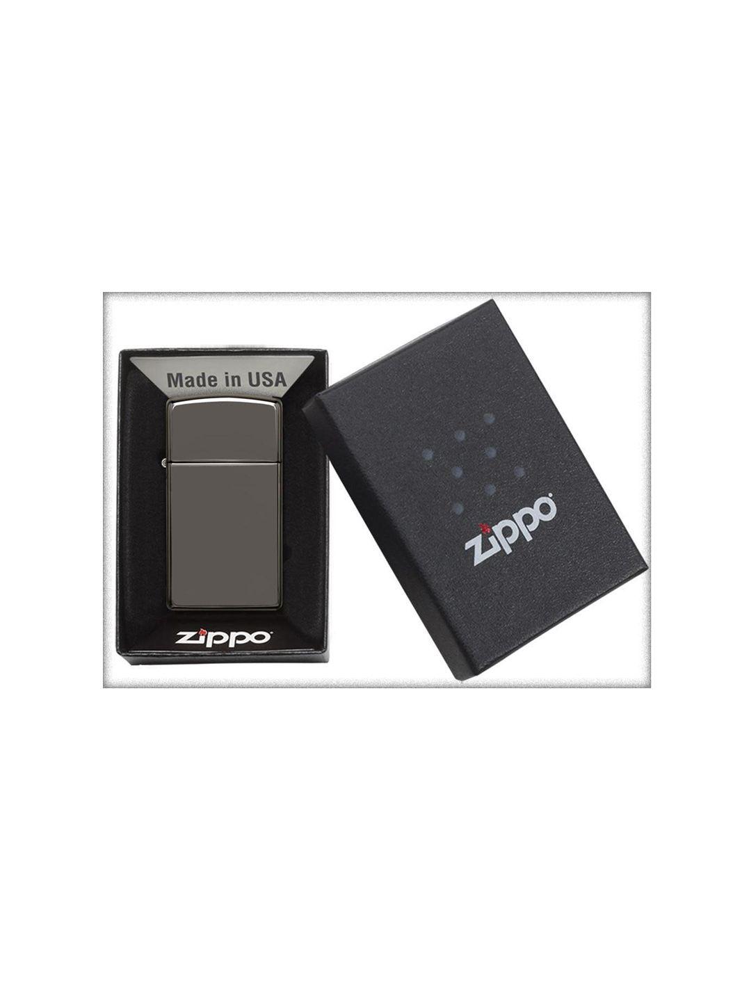 zippo black slim pocket lighter