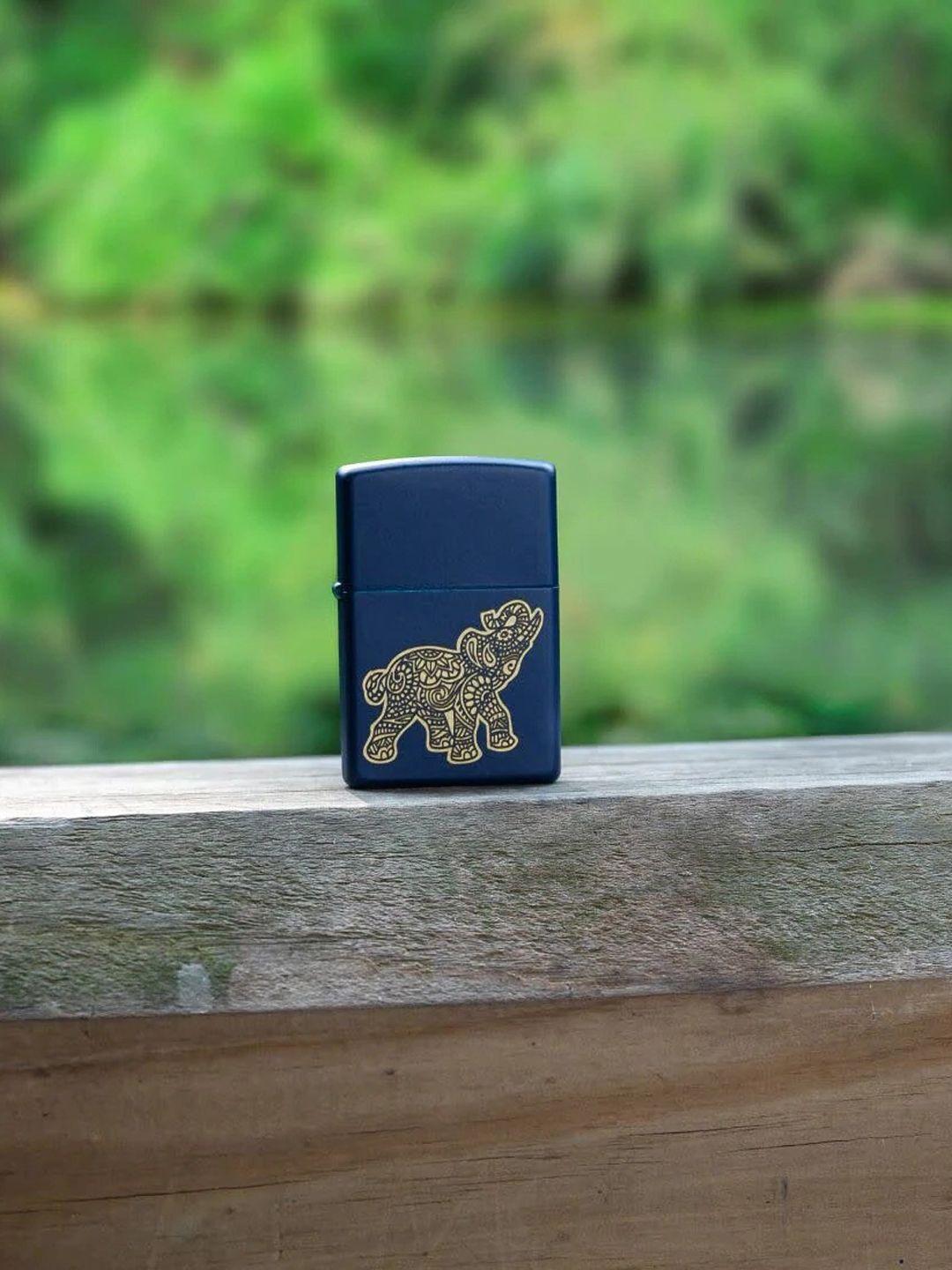 zippo blue & yellow lucky elephant design pocket lighter