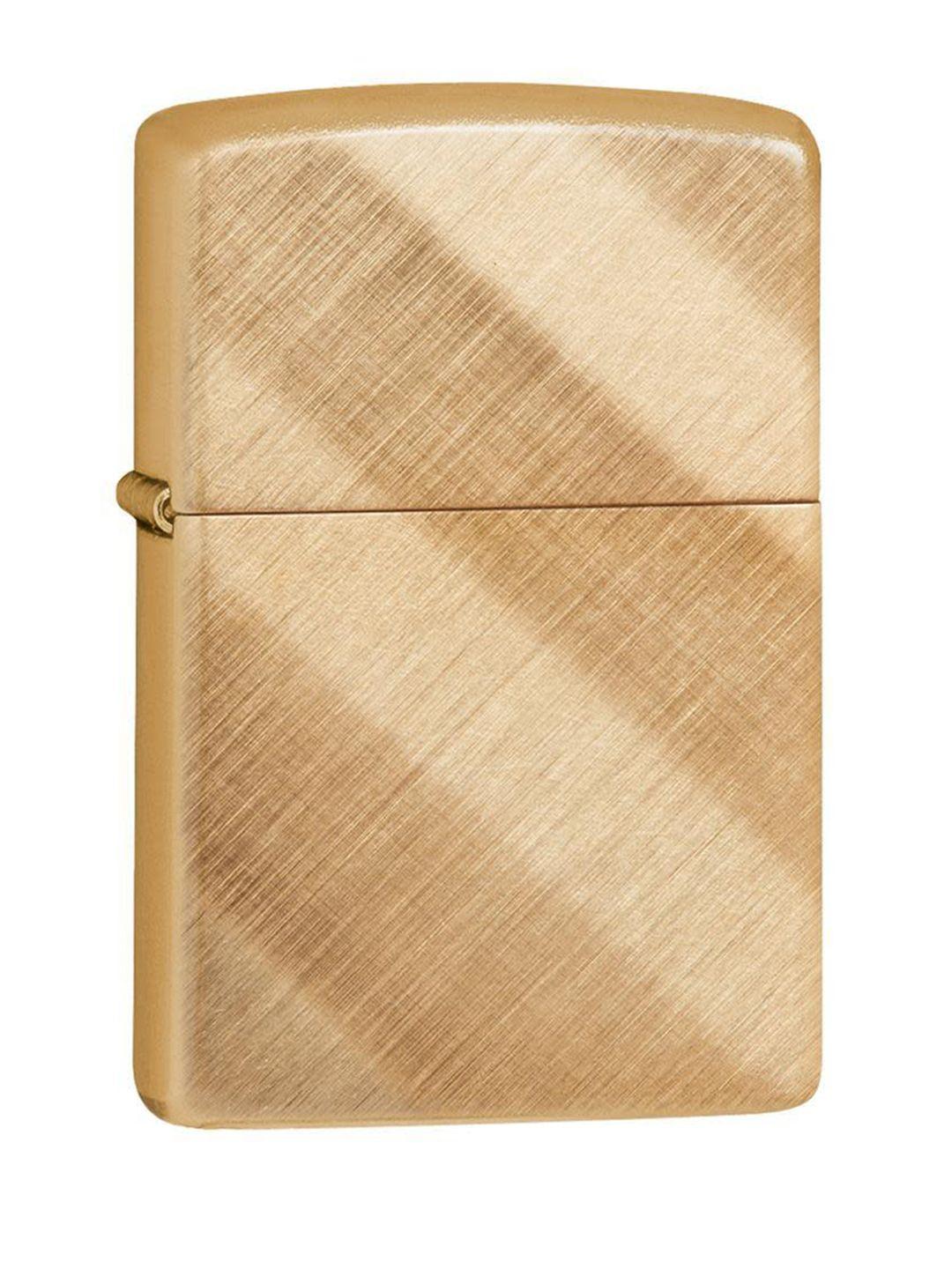 zippo brown striped brass pocket lighter