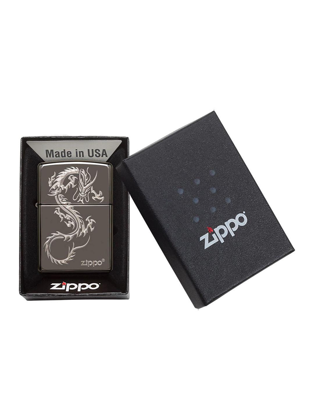 zippo charcoal grey & white pocket lighter