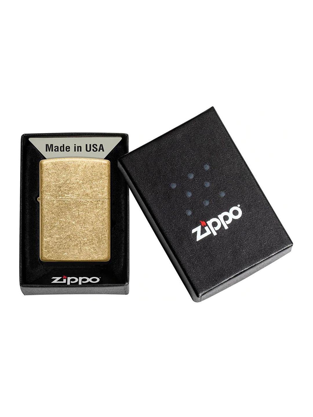 zippo gold-toned textured classic brass pocket lighter