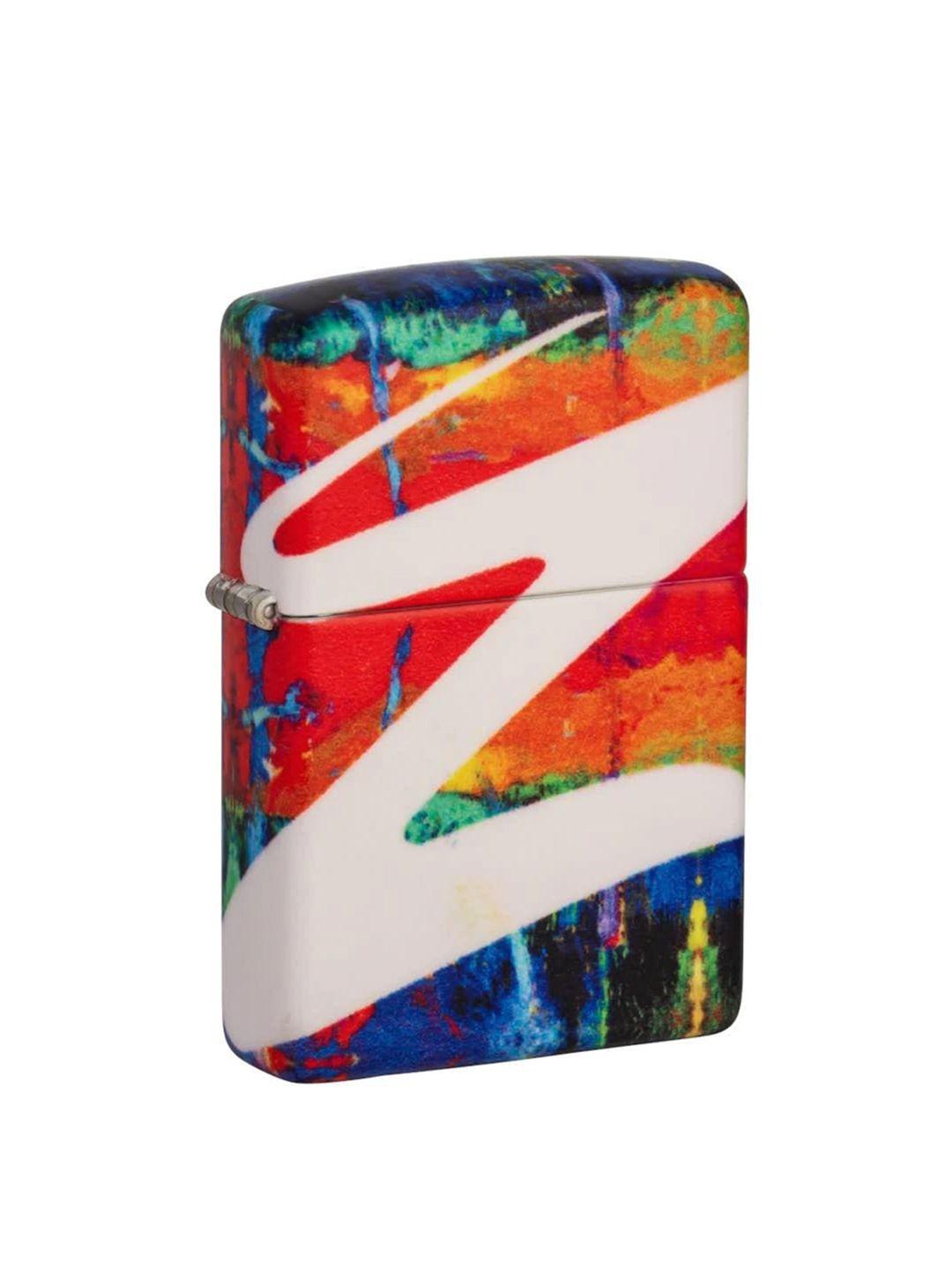 zippo red & blue abstract printed windproof pocket lighter