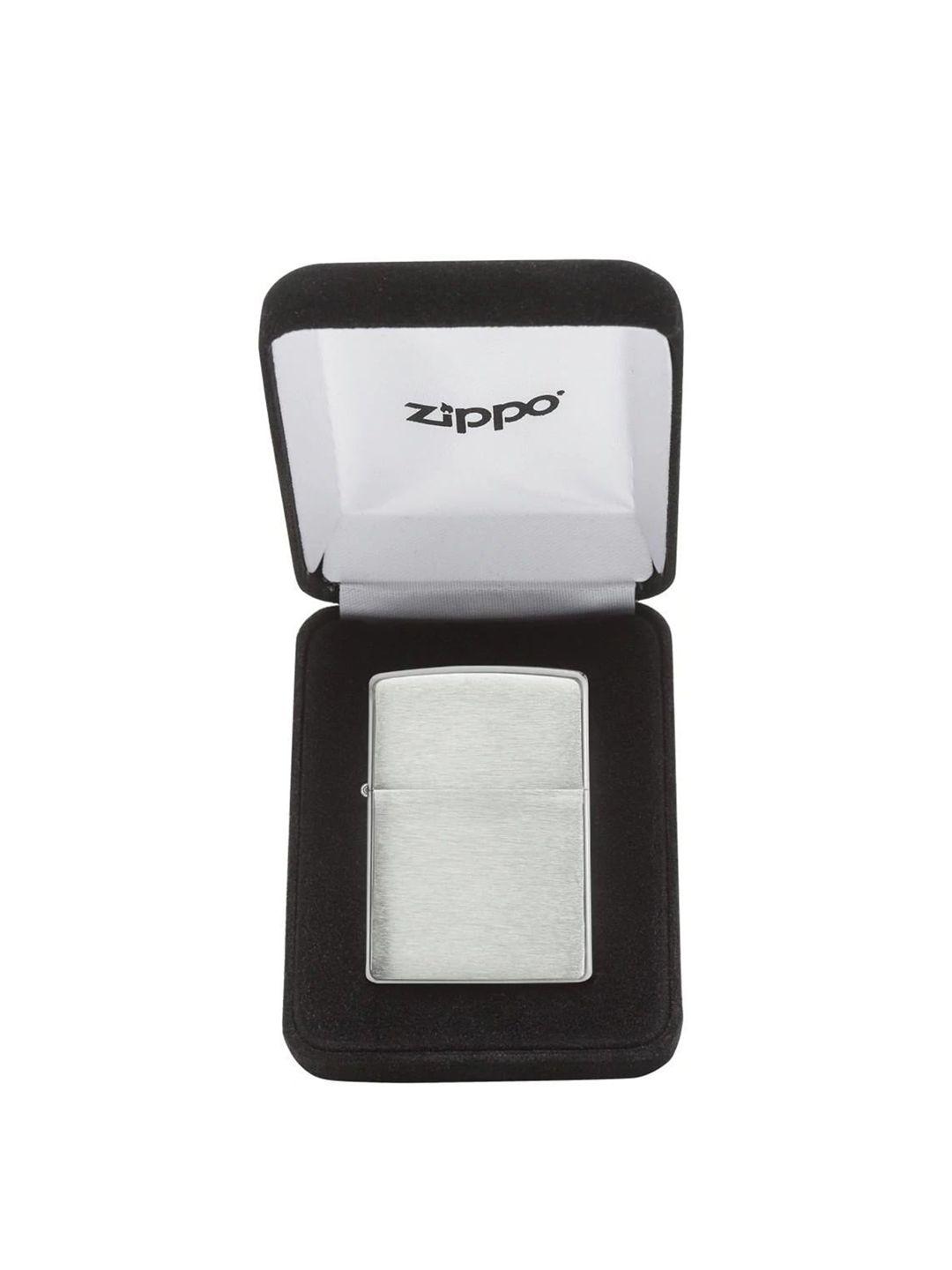 zippo silver-toned brushed sterling silver lighter