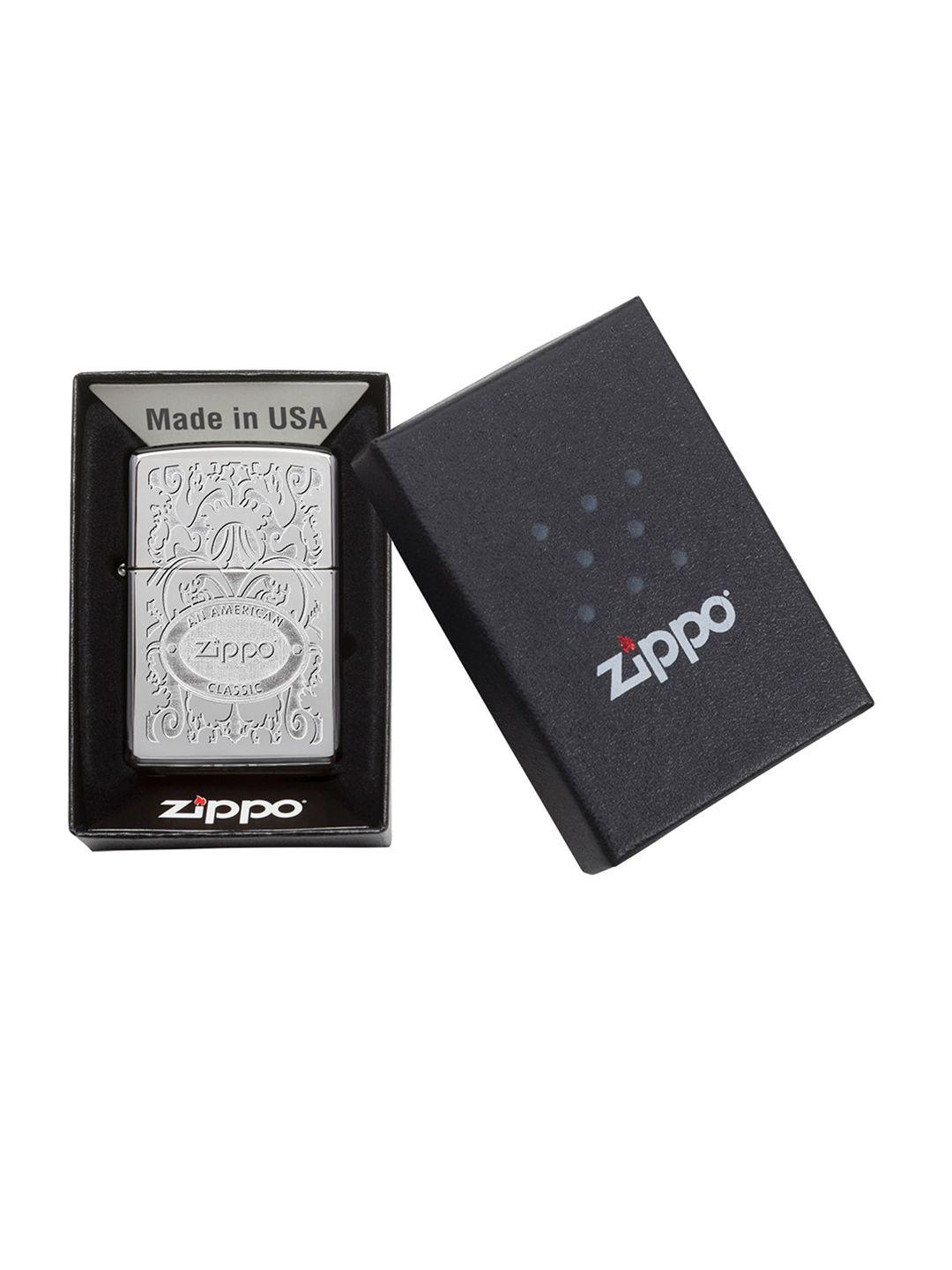 zippo silver-toned crown stamp high polish chrome pocket lighter