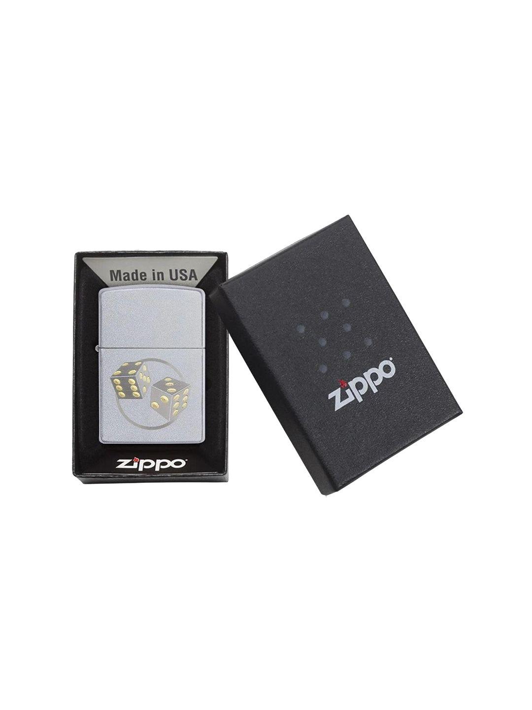 zippo silver-toned dice pocket lighter