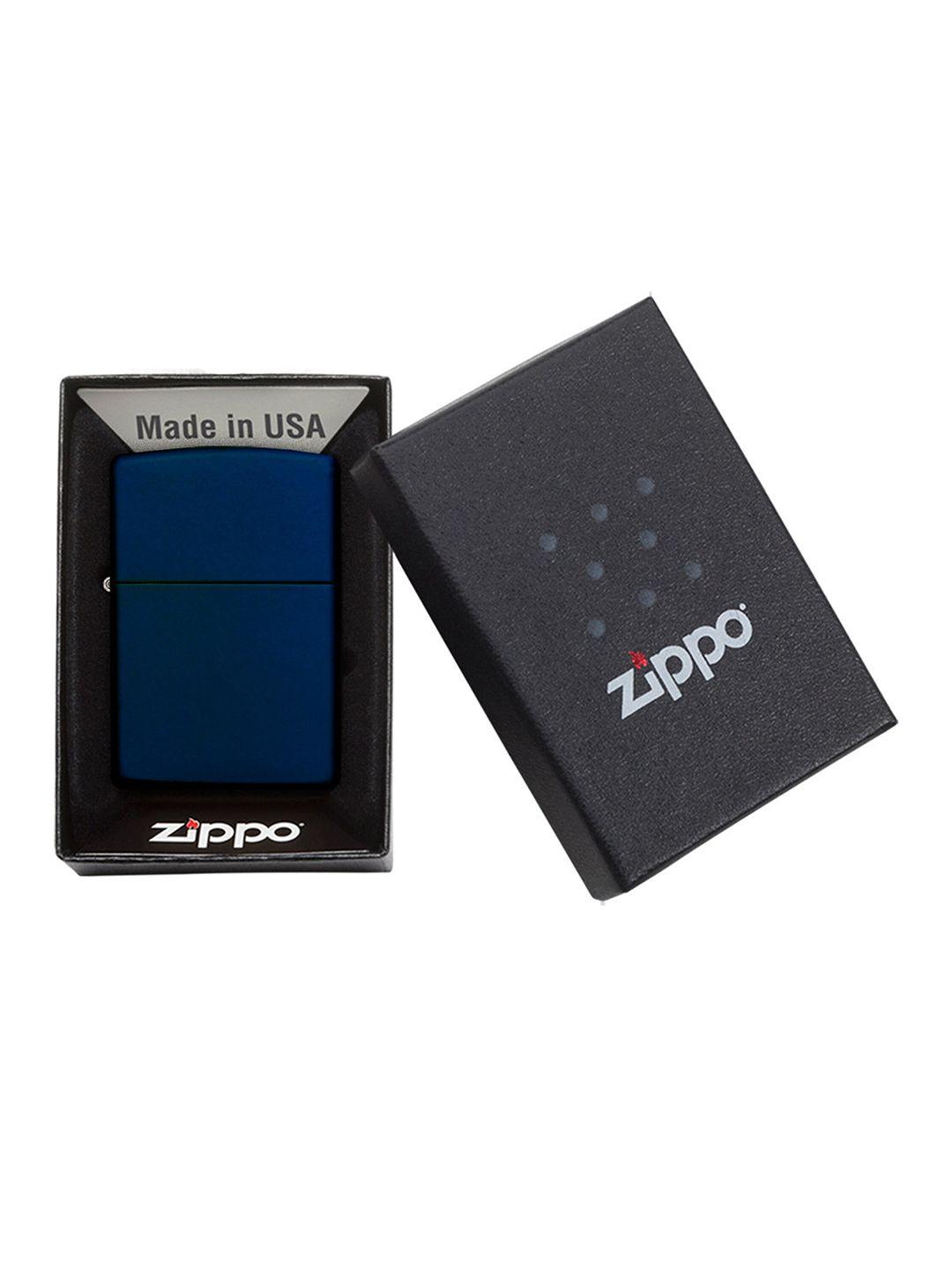 zippo unisex navy blue solid classic matte pocket lighter