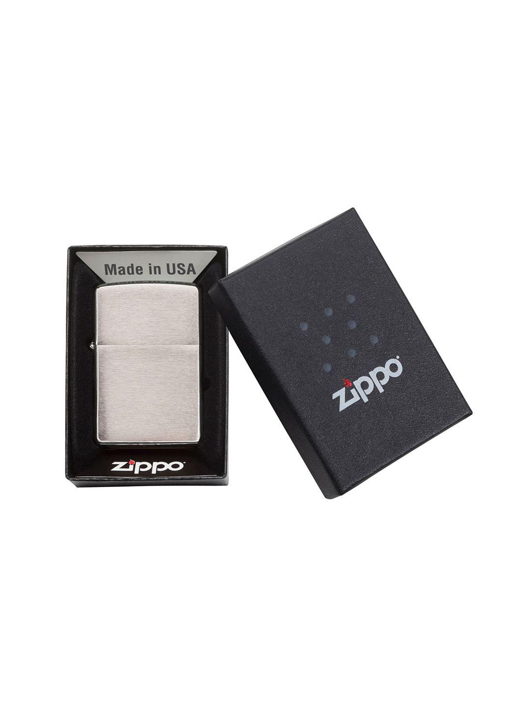 zippo unisex silver toned brushed chrome pocket lighter