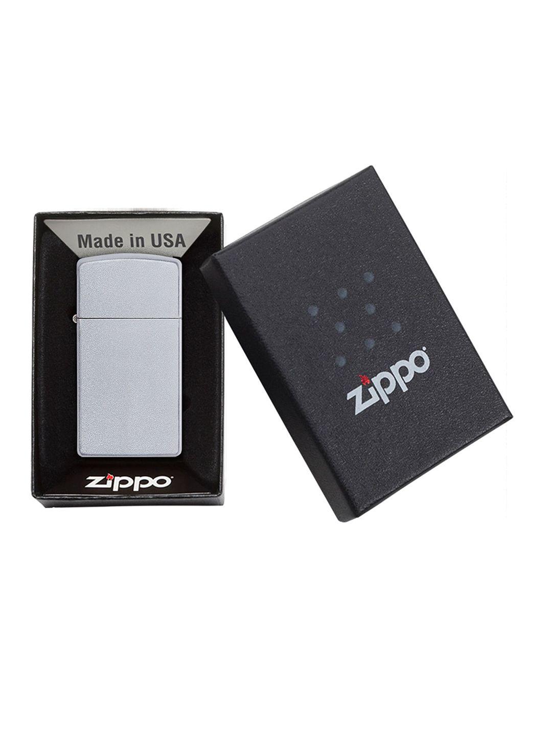 zippo unisex silver-toned slim brushed chrome pocket lighter