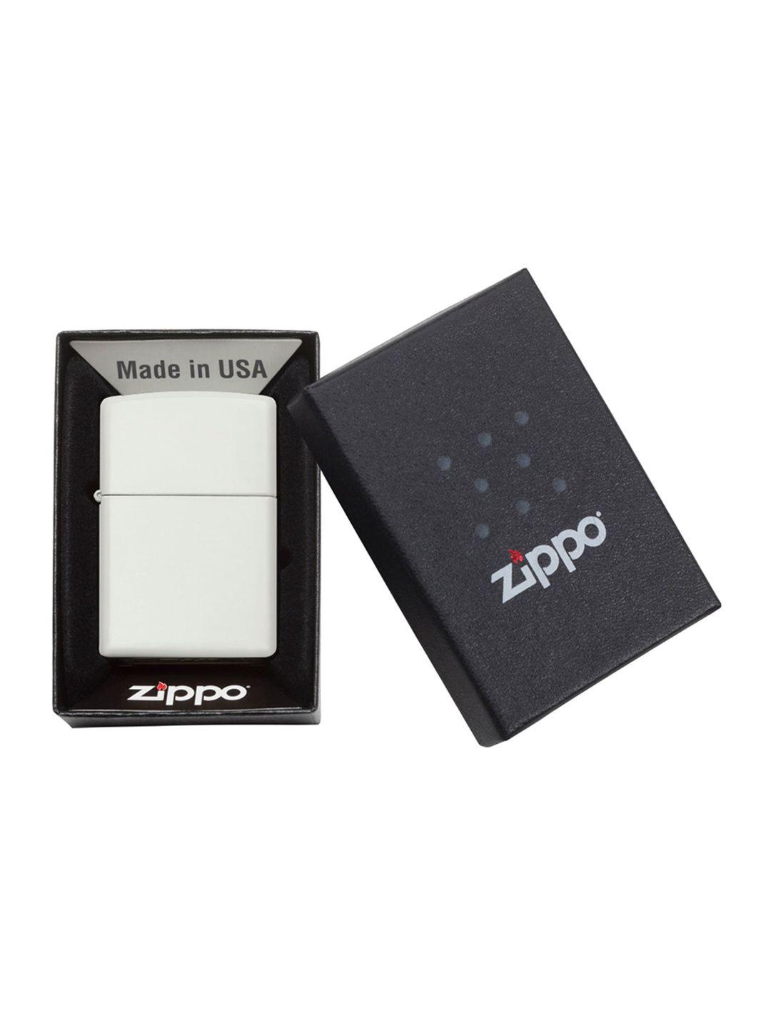 zippo unisex white solid matte pocket lighter