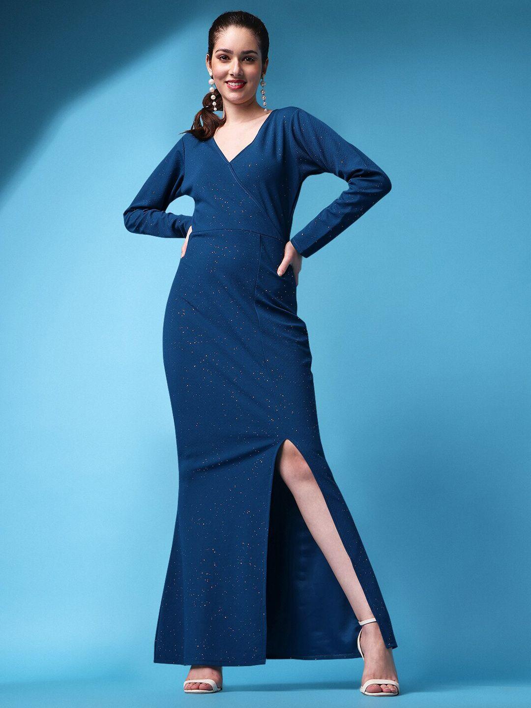 ziva fashion embellished maxi wrap dress