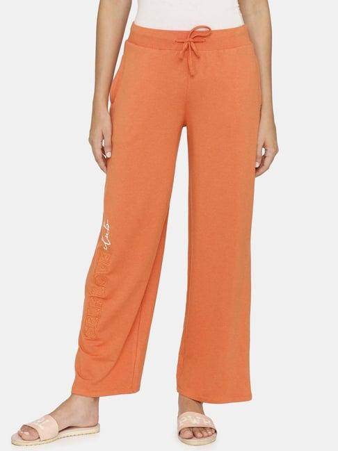 zivame orange graphic print pajamas