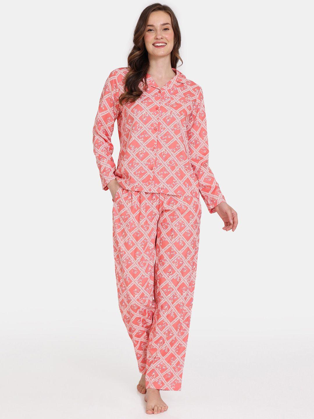 zivame-women-pink-&-pink-printed-night-suit