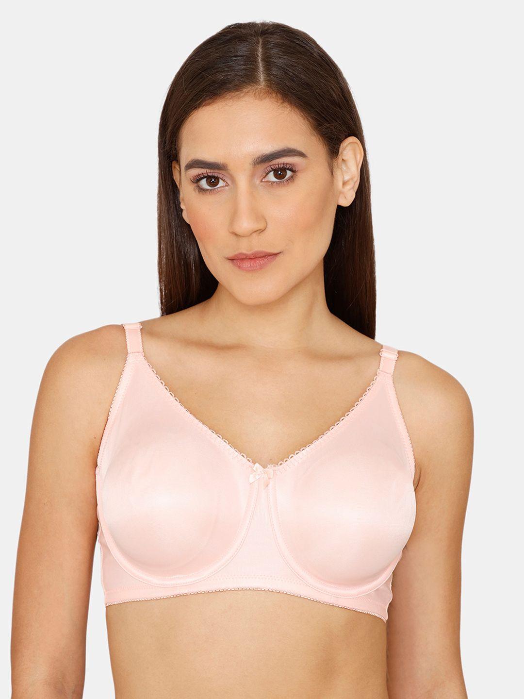 zivame  women pink non-padded  underwired bra