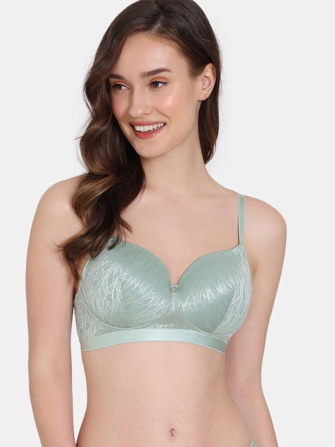 zivame abstract self design underwired lightly padded t-shirt bra with all day comfort