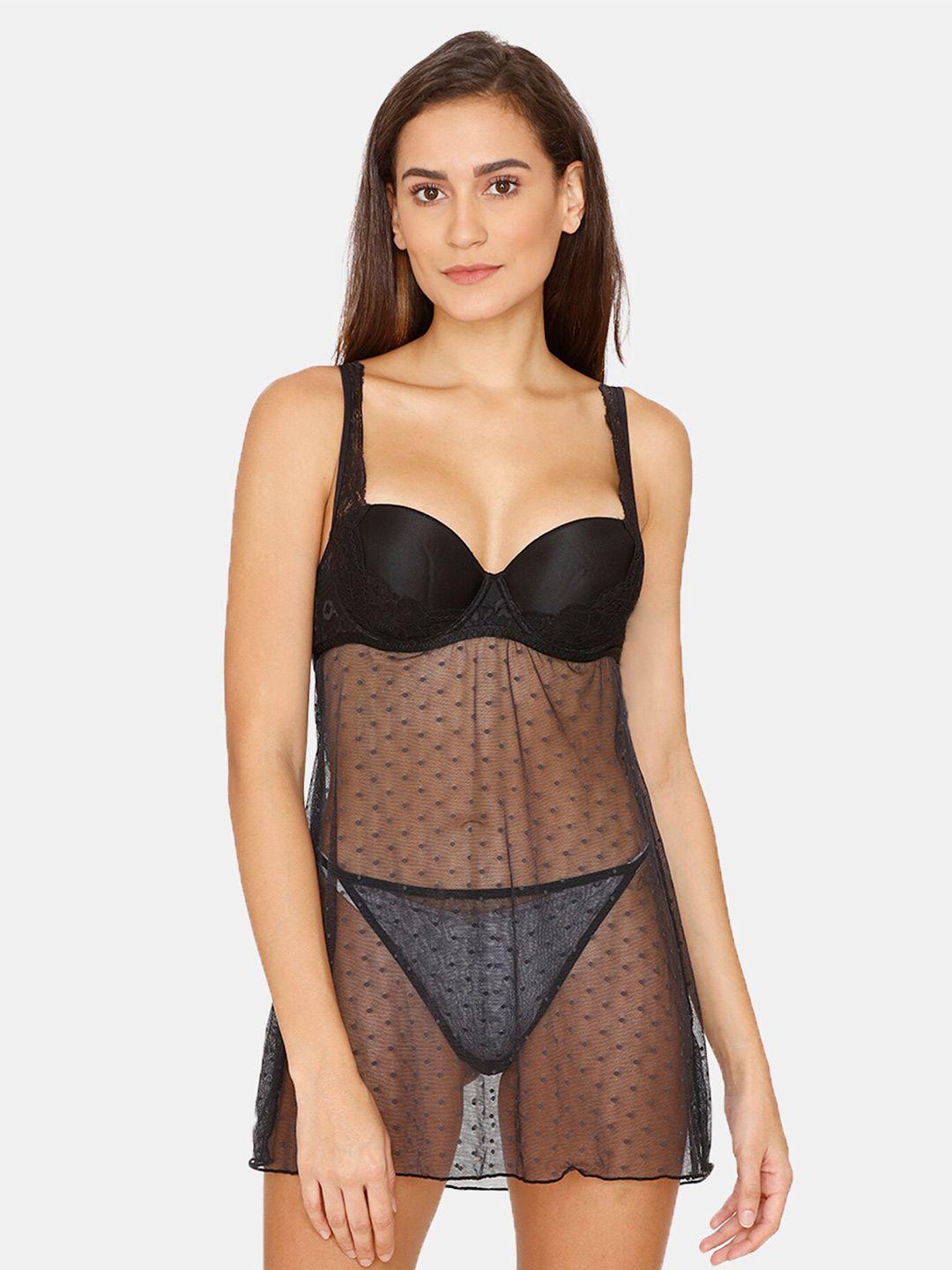 zivame black baby doll with briefs
