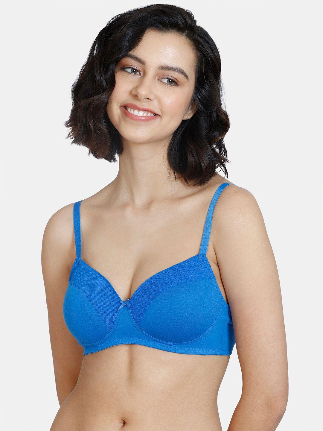 zivame blue bra lightly padded