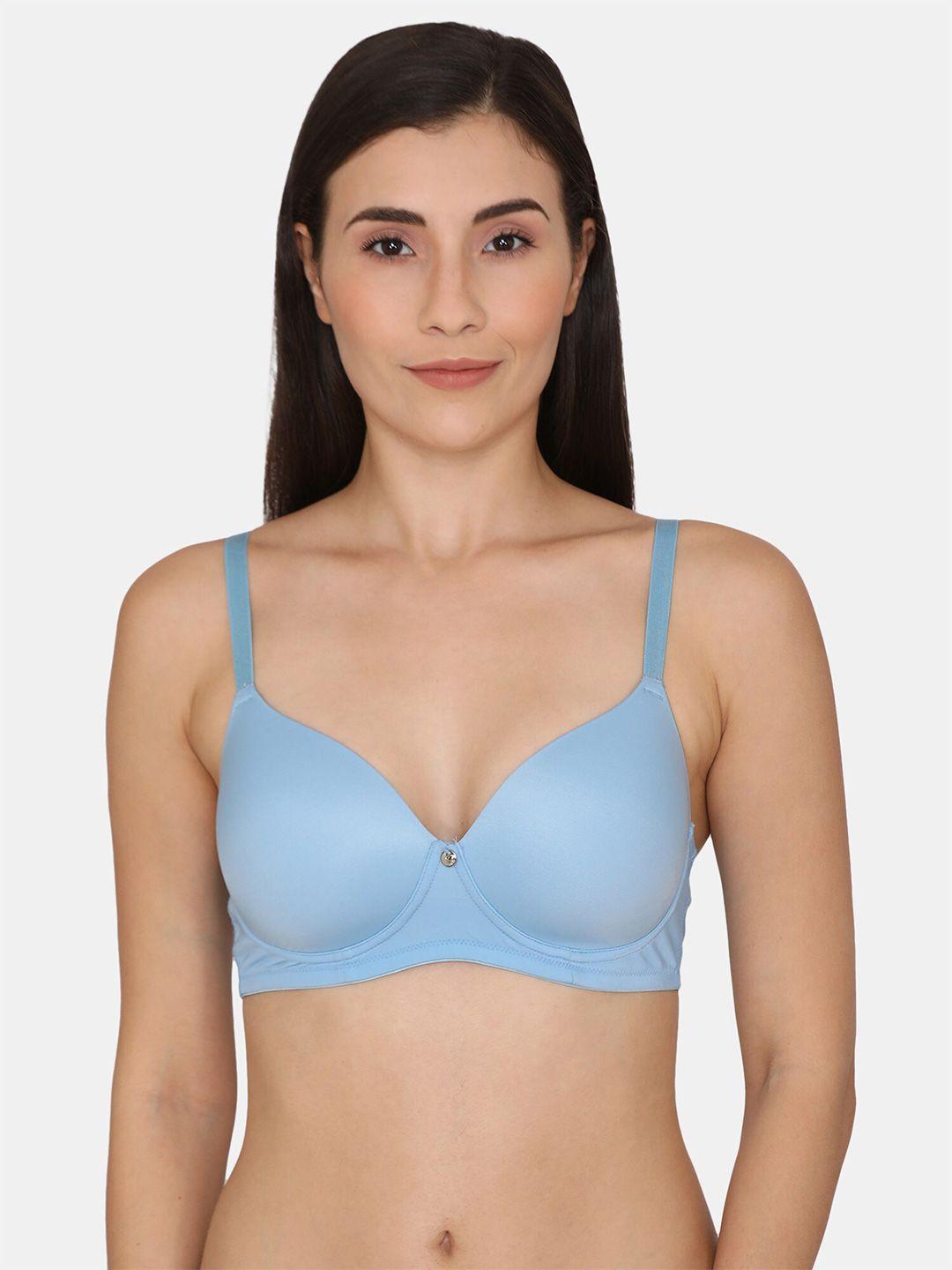 zivame blue non padded bra