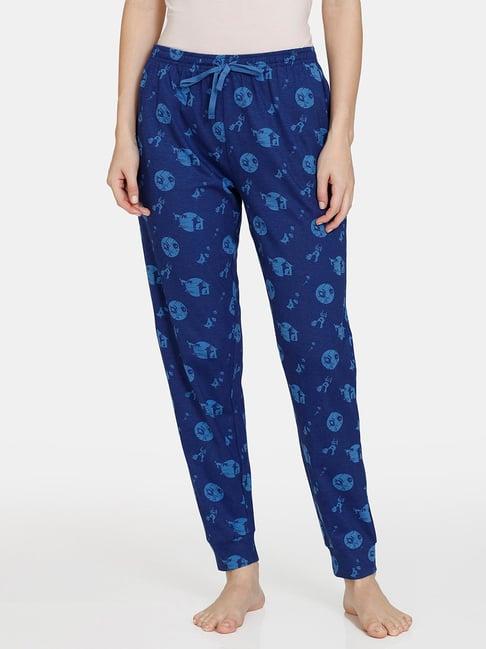 zivame blue printed pyjamas