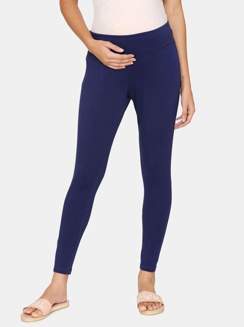 zivame blue relaxed fit tights