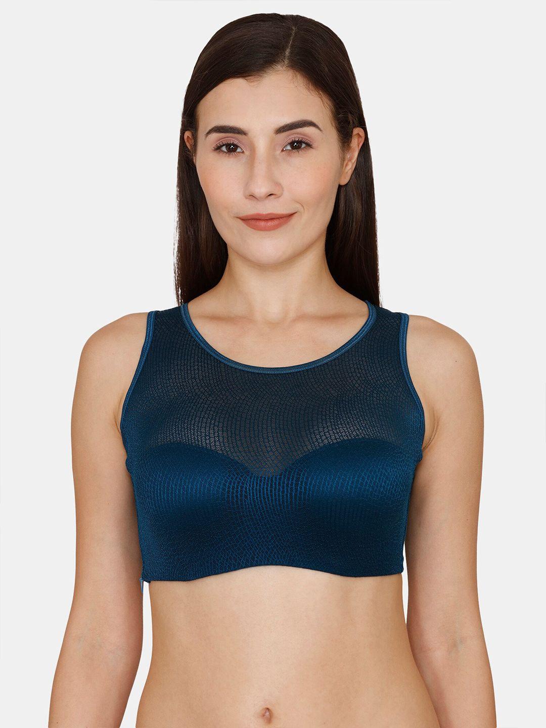 zivame blue underwired lightly padded bra