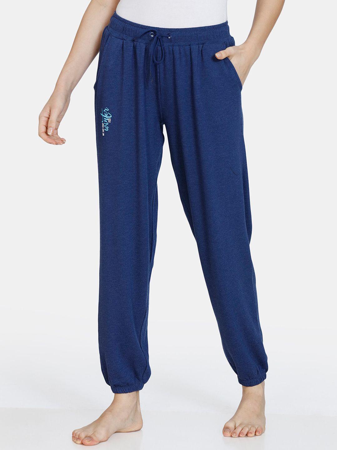 zivame blue women lounge viscose blend joggers