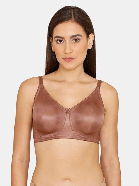 zivame brown non-wired non-padded full coverage bra