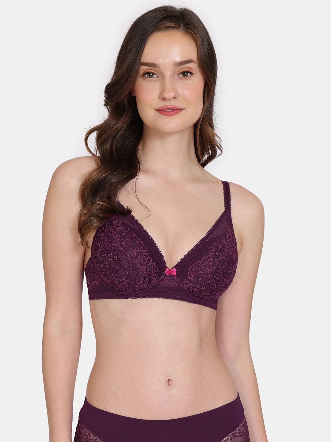 zivame floral half coverage underwired lightly padded bra