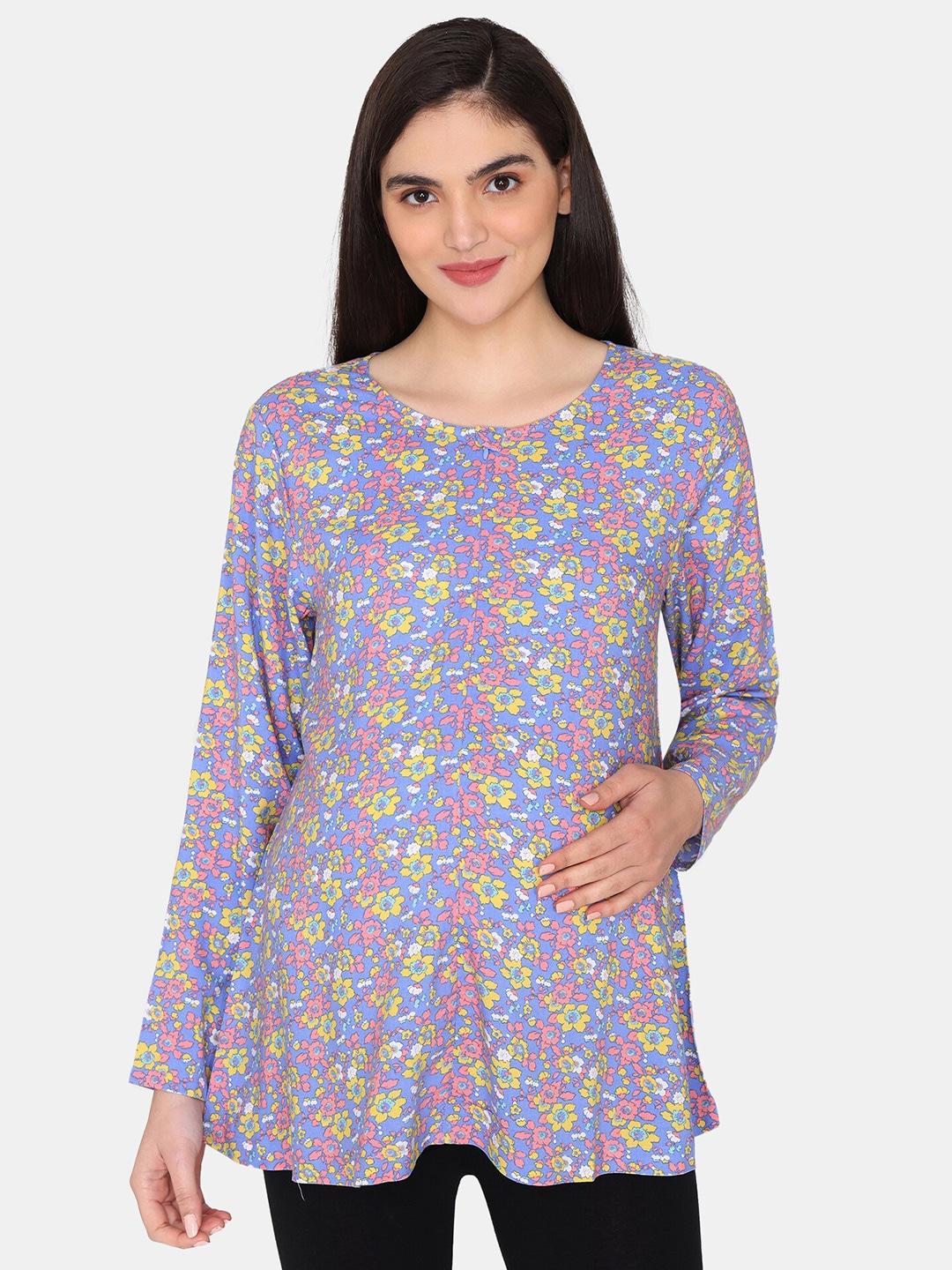 zivame floral printed maternity top
