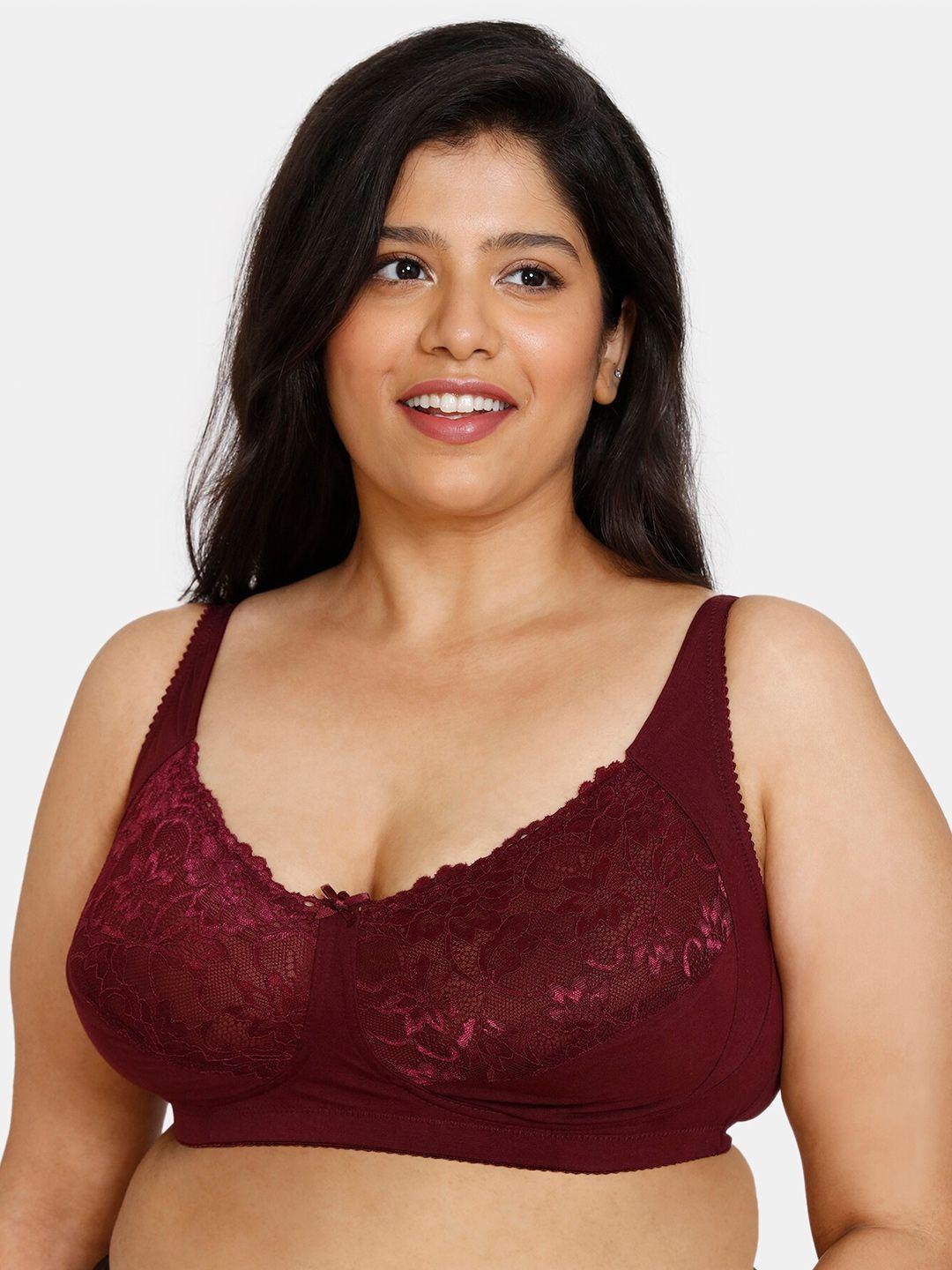zivame floral self design half coverage everyday lace bra with all day comfort