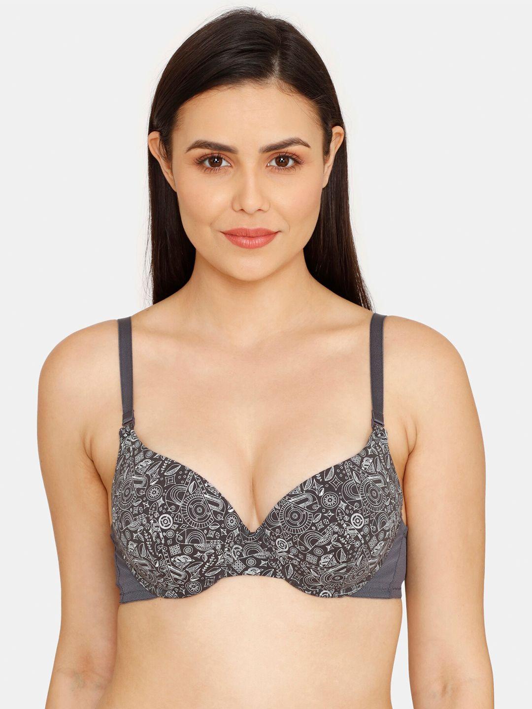 zivame floral underwired lightly padded all day comfort seamless t-shirt bra