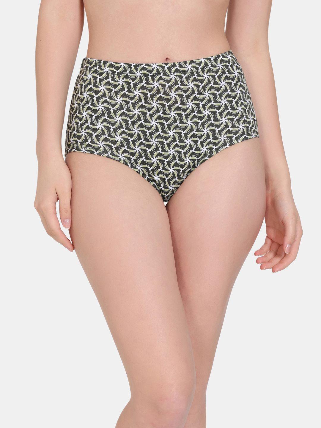 zivame geometric printed cotton hipster briefs zi2849fashagrey