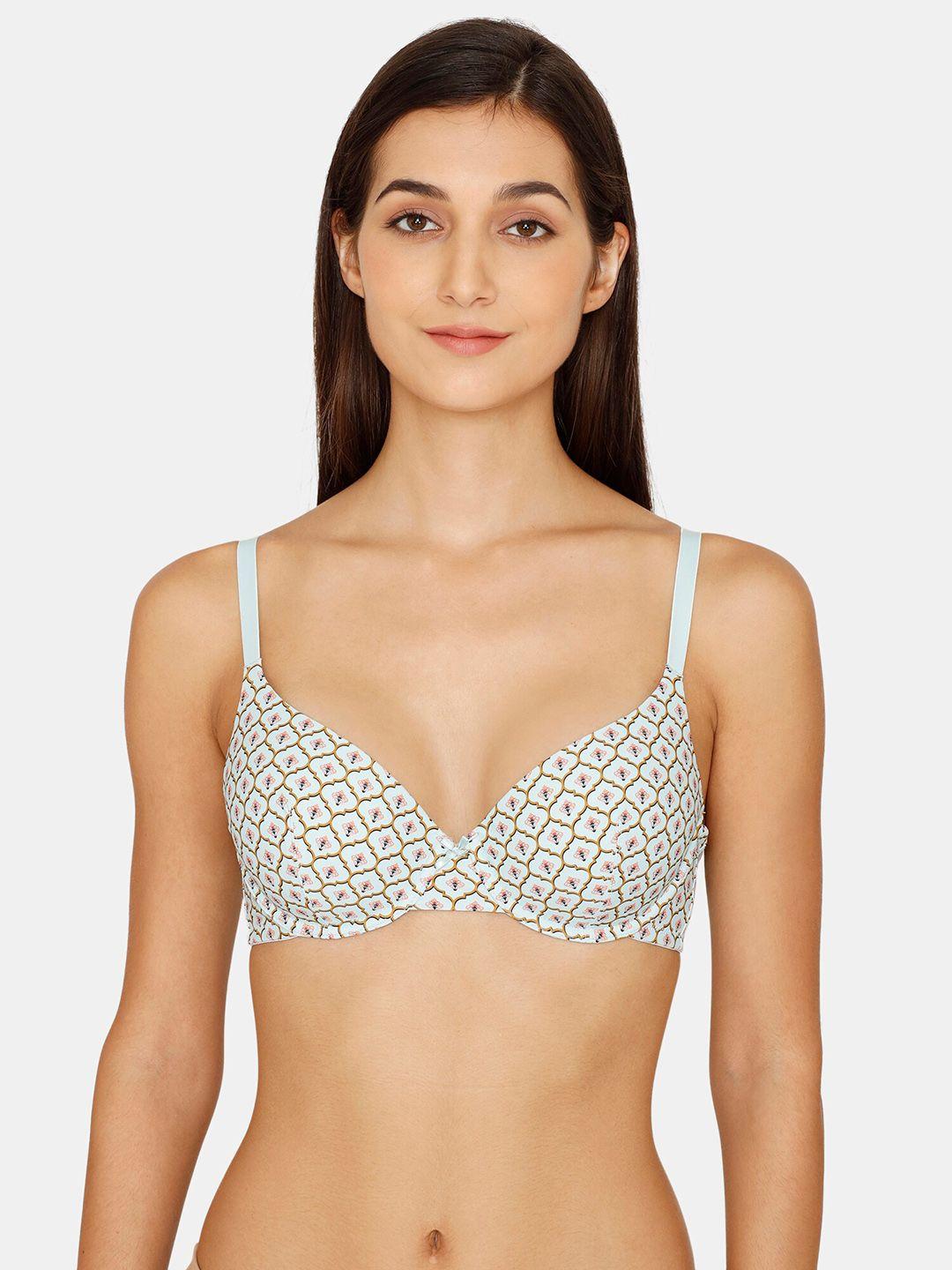 zivame graphic underwired lightly padded bra