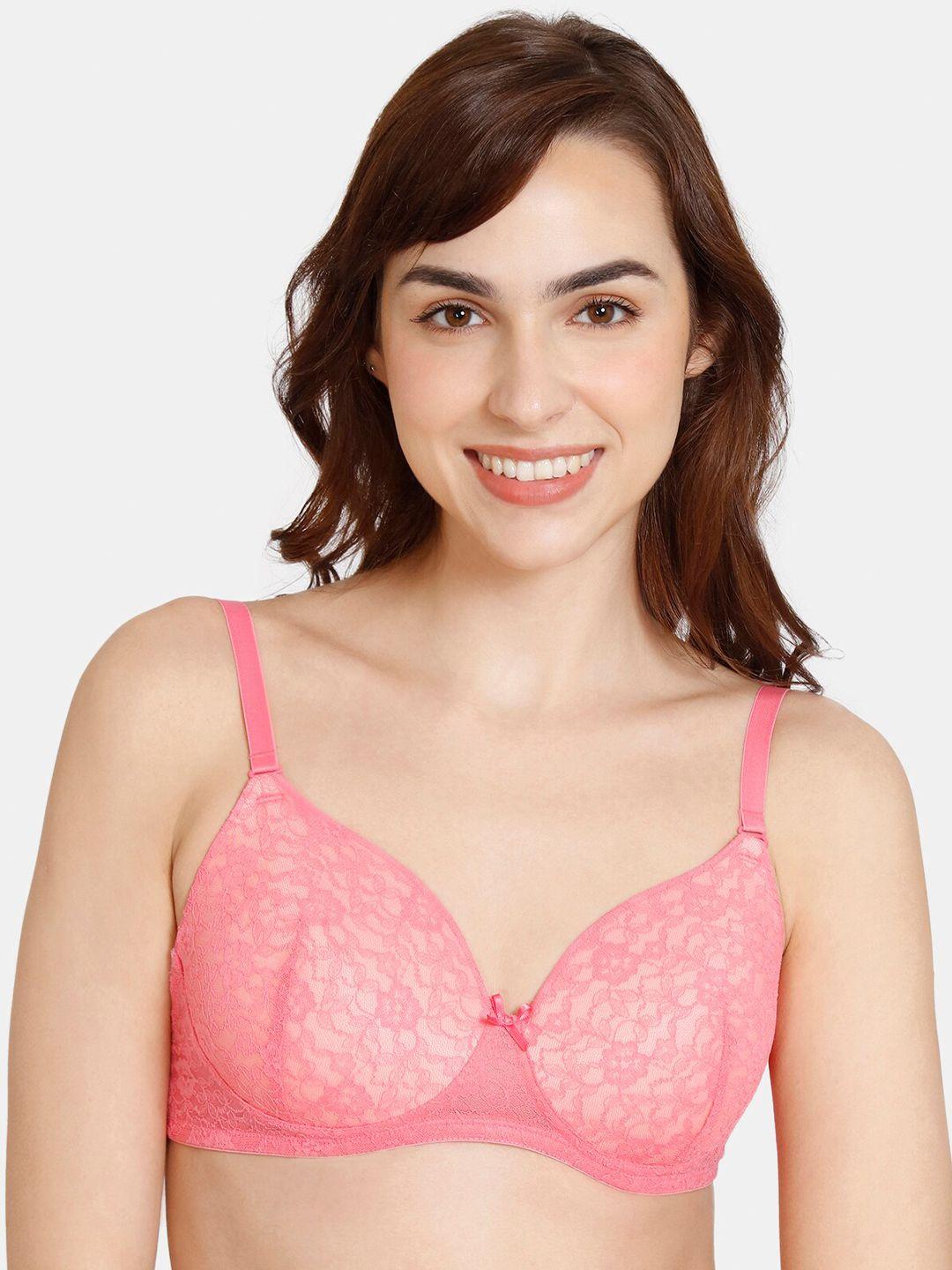 zivame half coverage lightly padded all day comfort seamless t-shirt bra