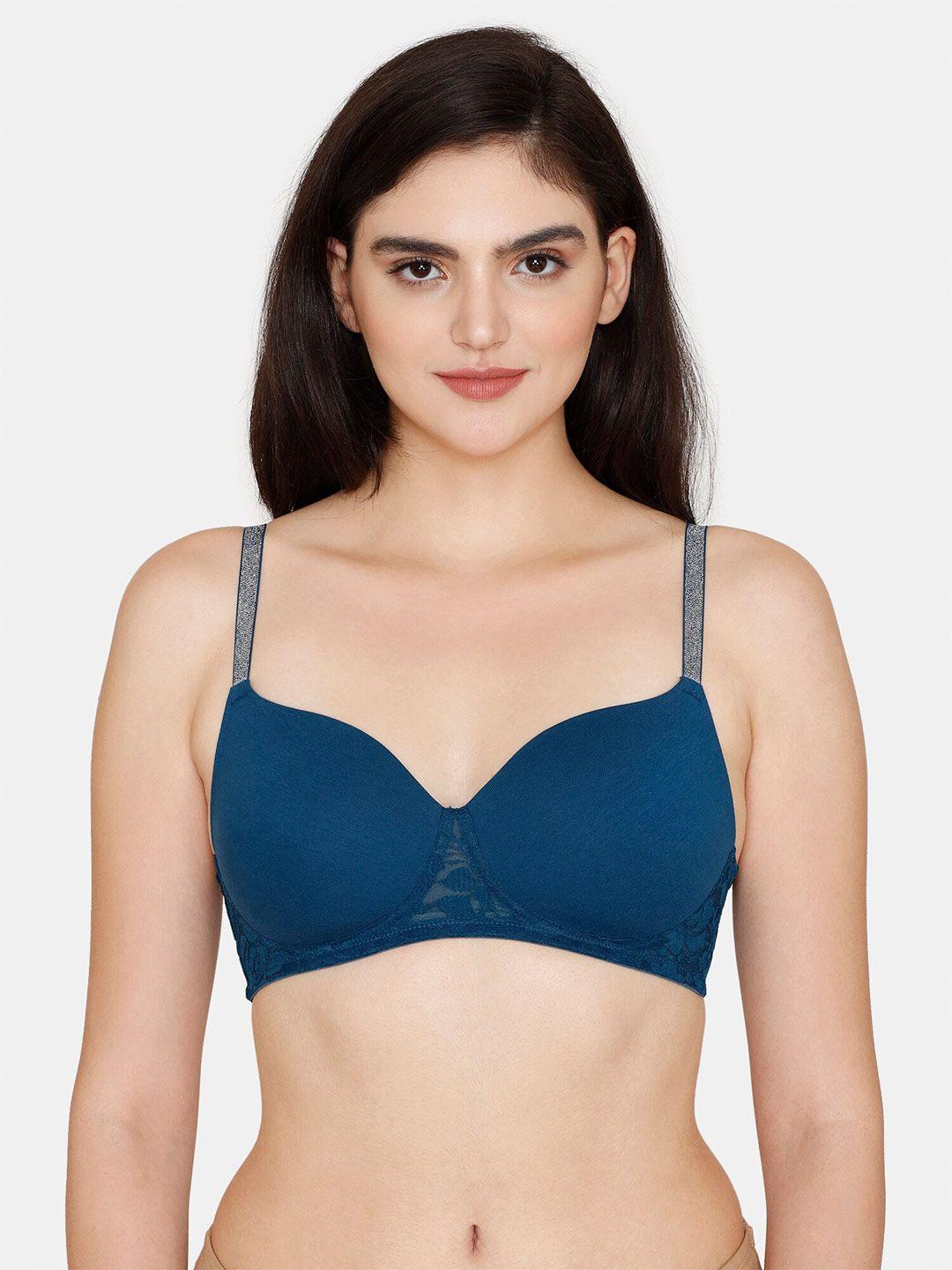 zivame half coverage lightly padded all say comfort seamless t-shirt bra