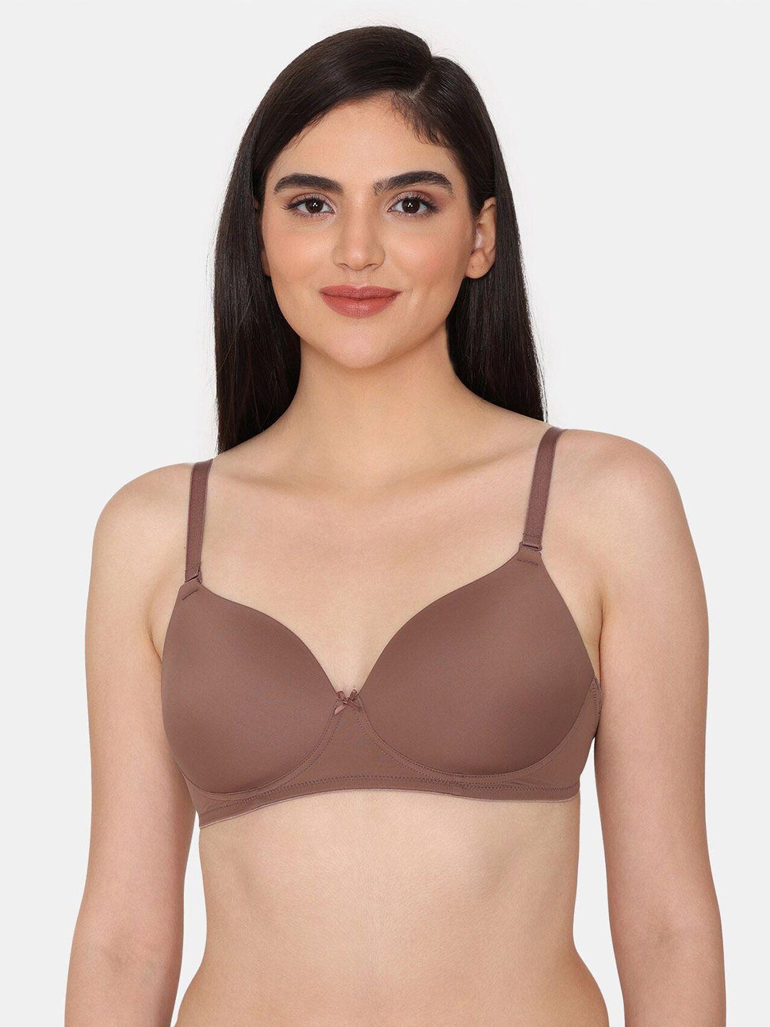 zivame half coverage lightly padded all say comfort seamless t-shirt bra