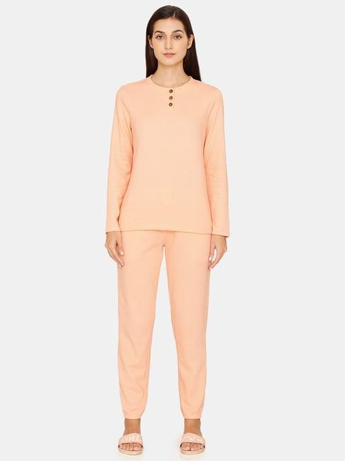 zivame light orange top with joggers