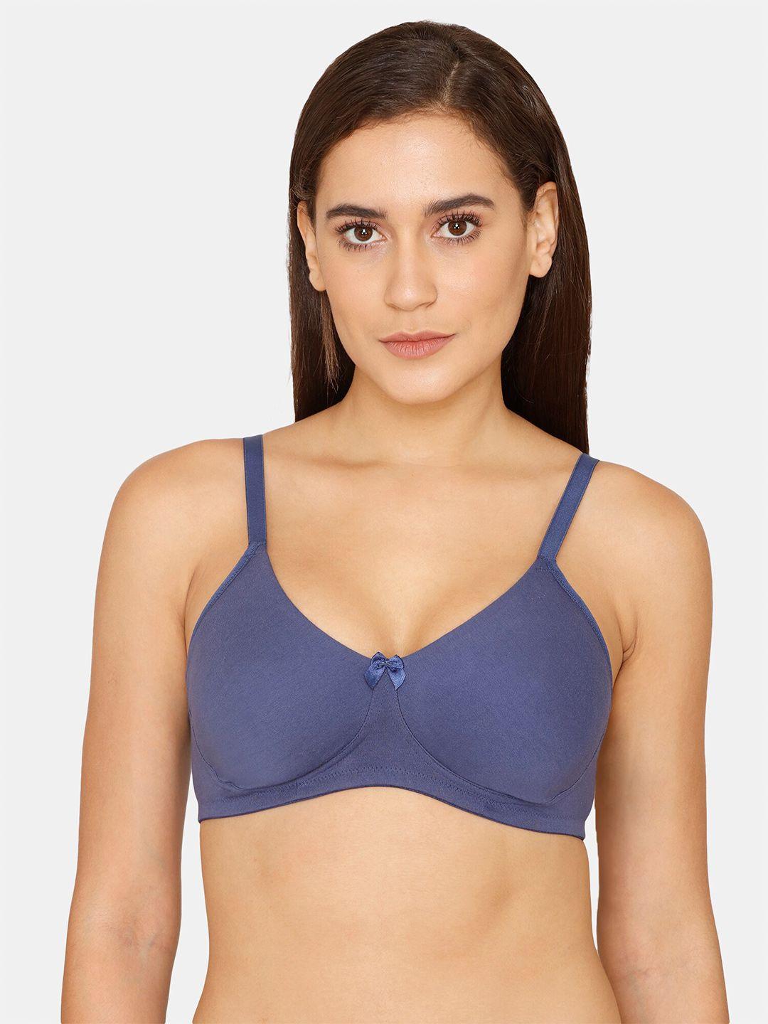 zivame lightly padded non-wired medium coverage seamless t-shirt bra with all day comfort