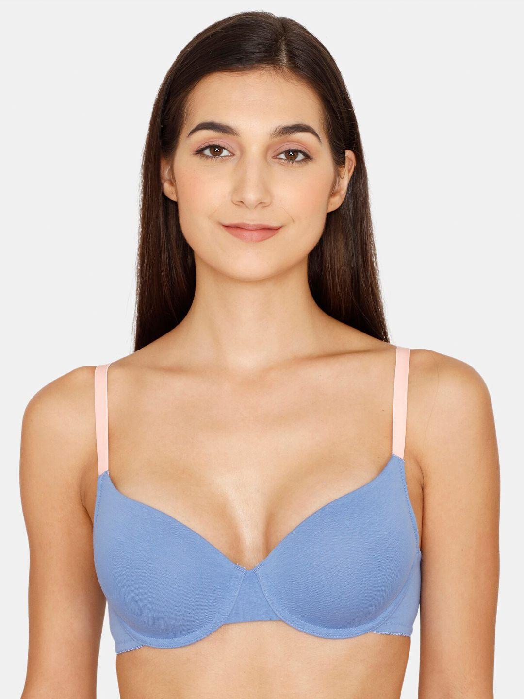 zivame lightly padded underwired all day comfort seamless medium coverage bra