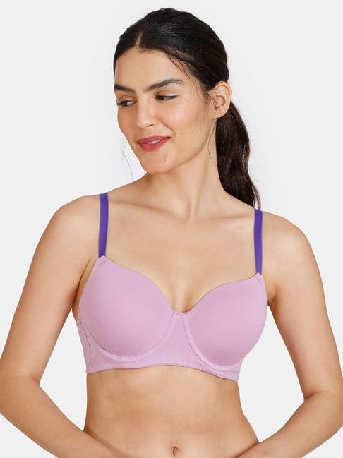 zivame lilac half coverage t-shirt bra