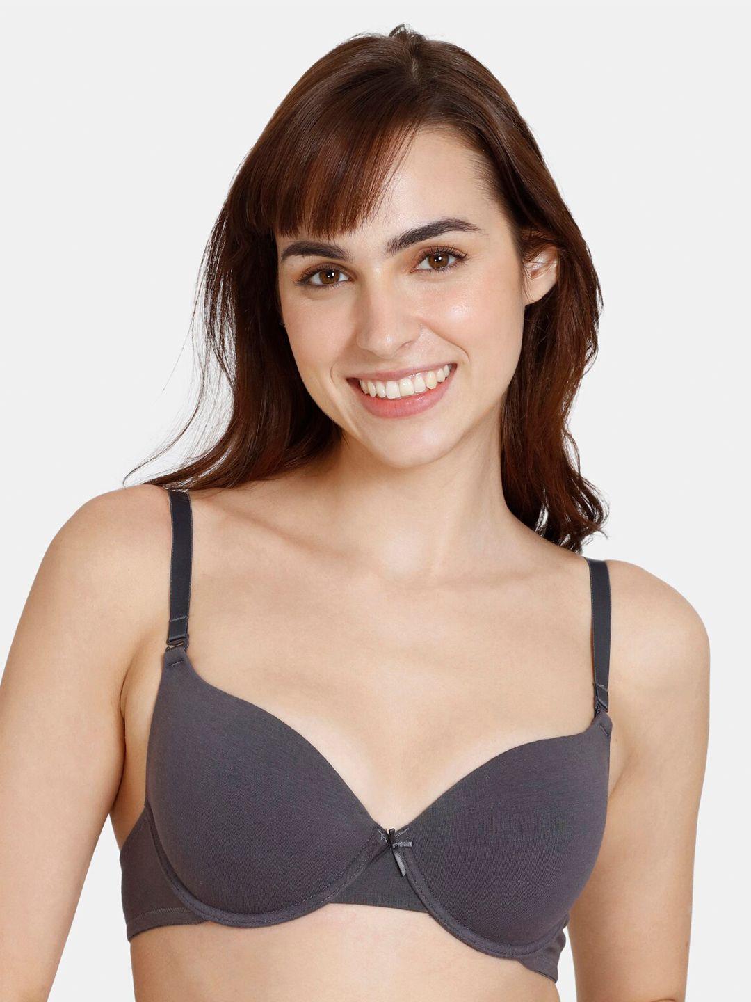 zivame medium coverage underwired lightly padded push-up bra zi11r2fash0blak