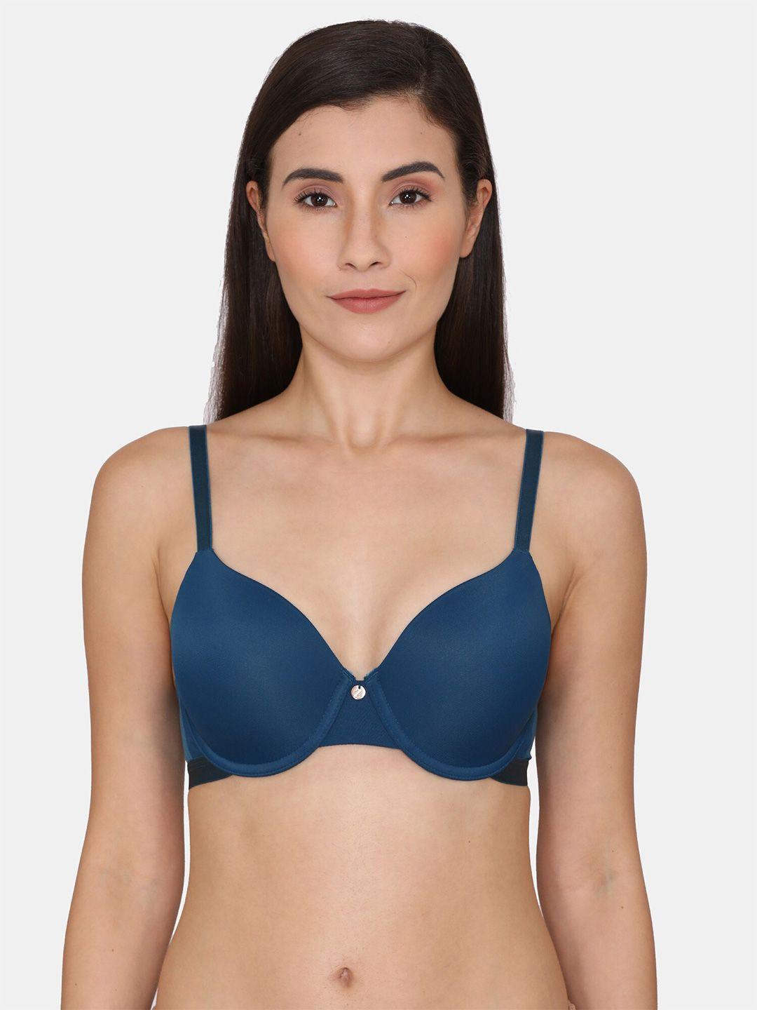 zivame navy blue bra underwired lightly padded