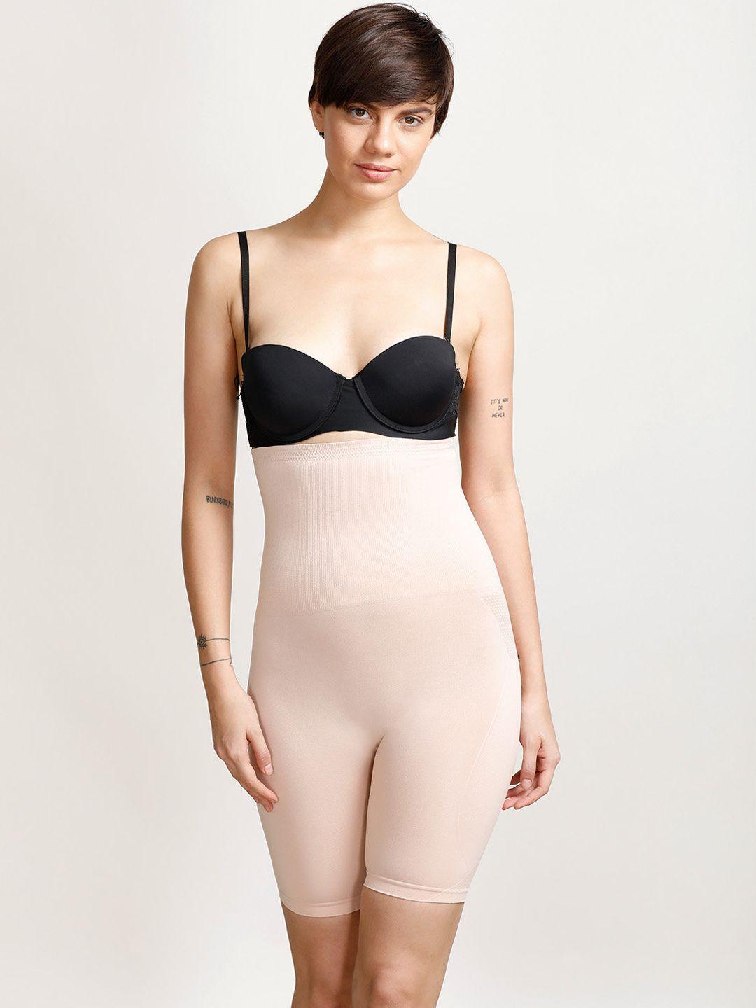 zivame nude-coloured seamless full thigh shaper brief py0pssan030