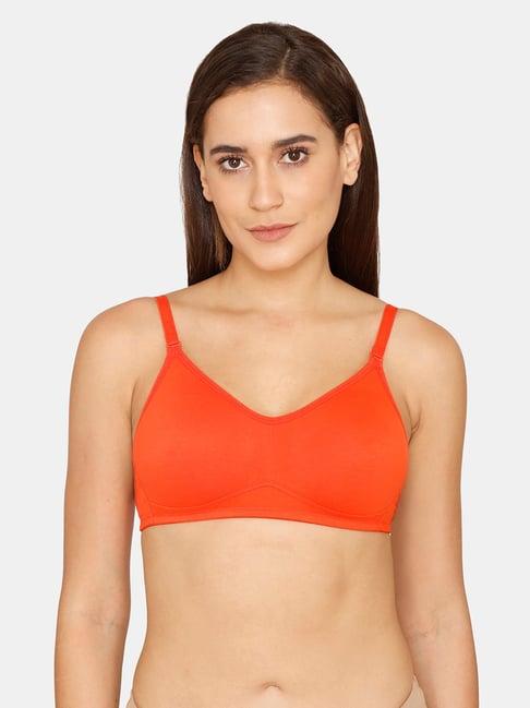 zivame orange non-padded full coverage bra