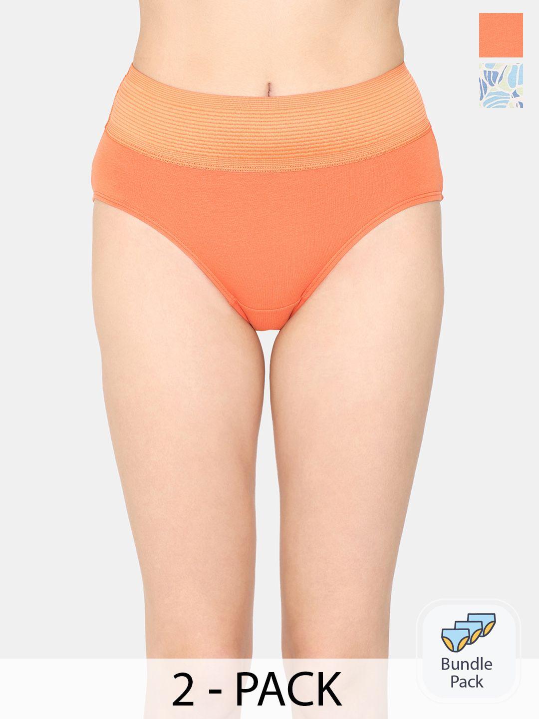 zivame pack of 2 mid-rise anti microbial hipster briefs