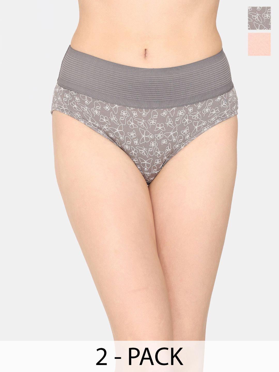 zivame pack of 2 printed hipster briefs