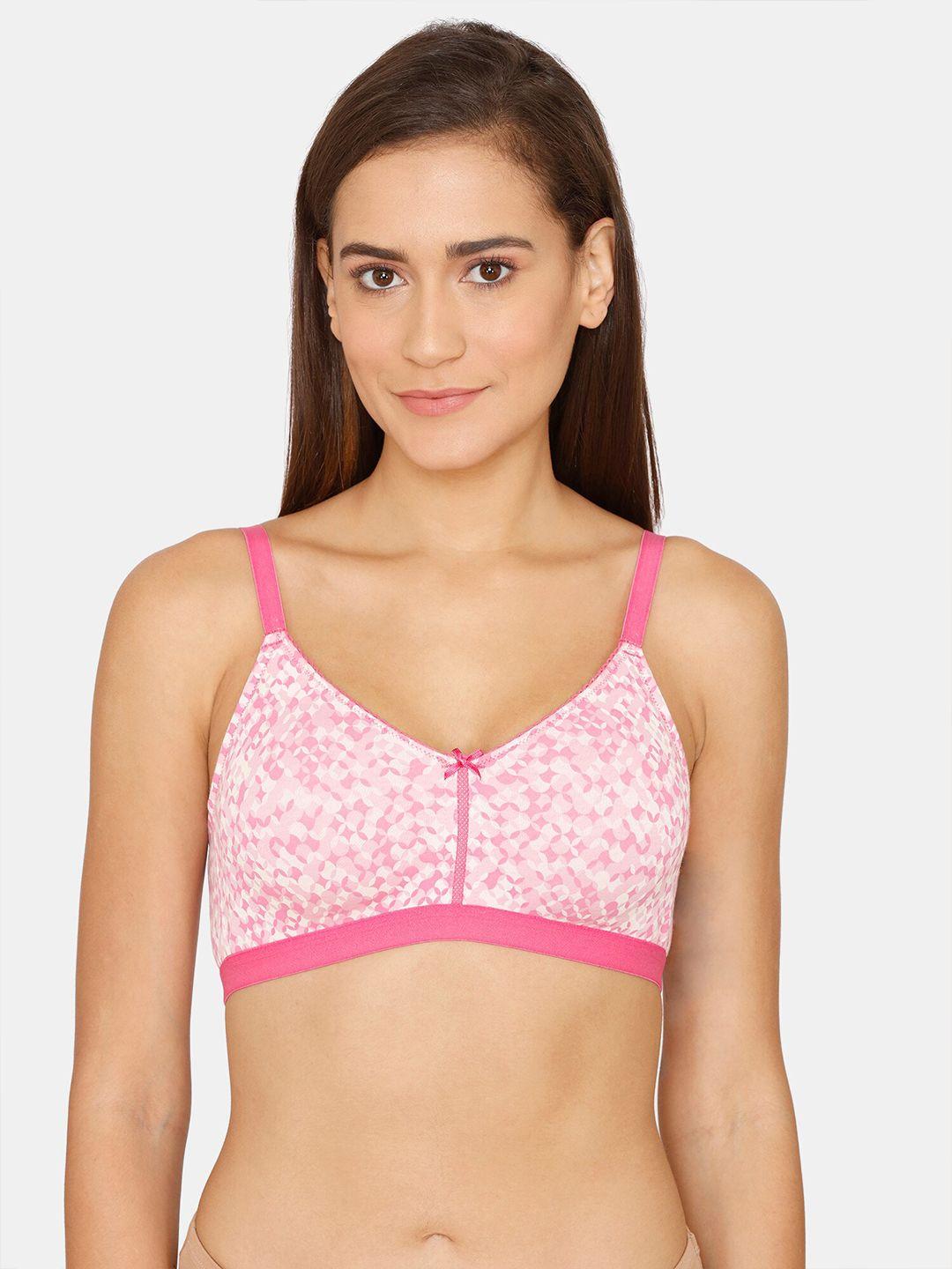 zivame pink abstract t-shirt bra