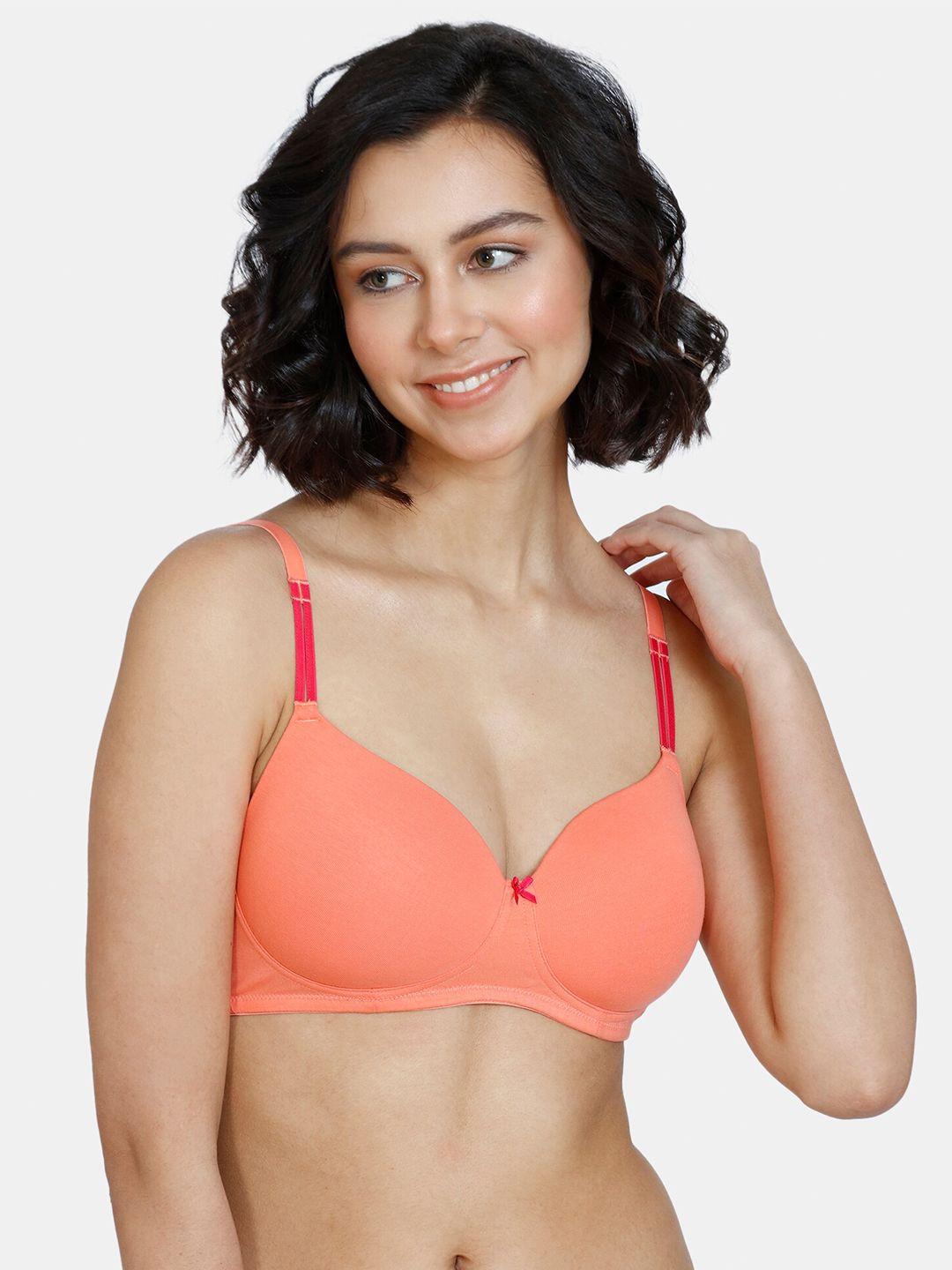 zivame pink lightly padded bra