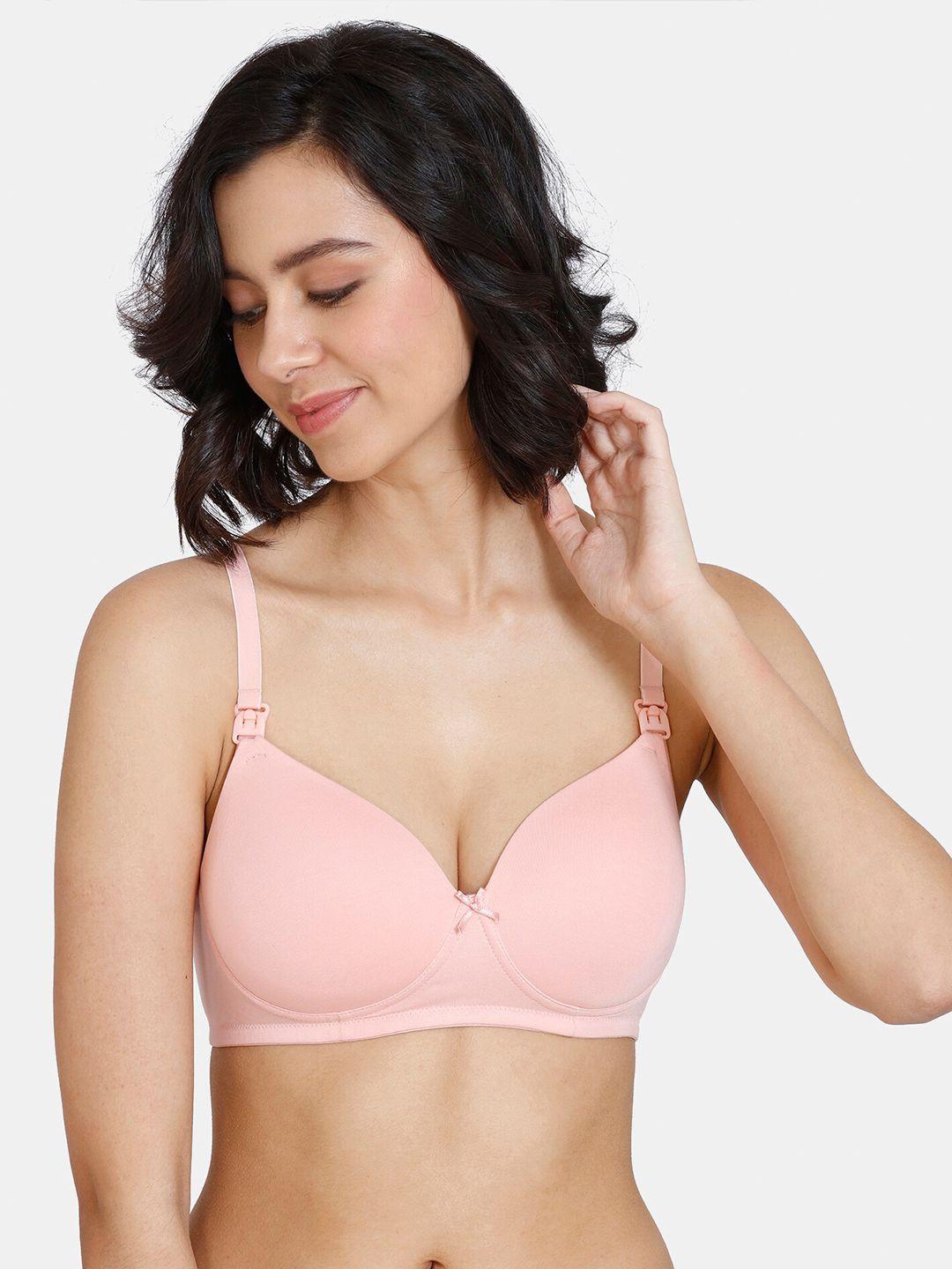 zivame pink non padded maternity bra