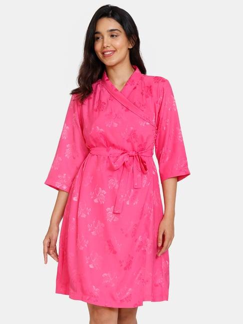 zivame pink printed robe