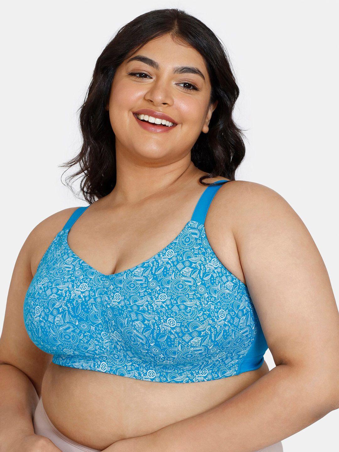 zivame plus size conversational printed minimizer bra